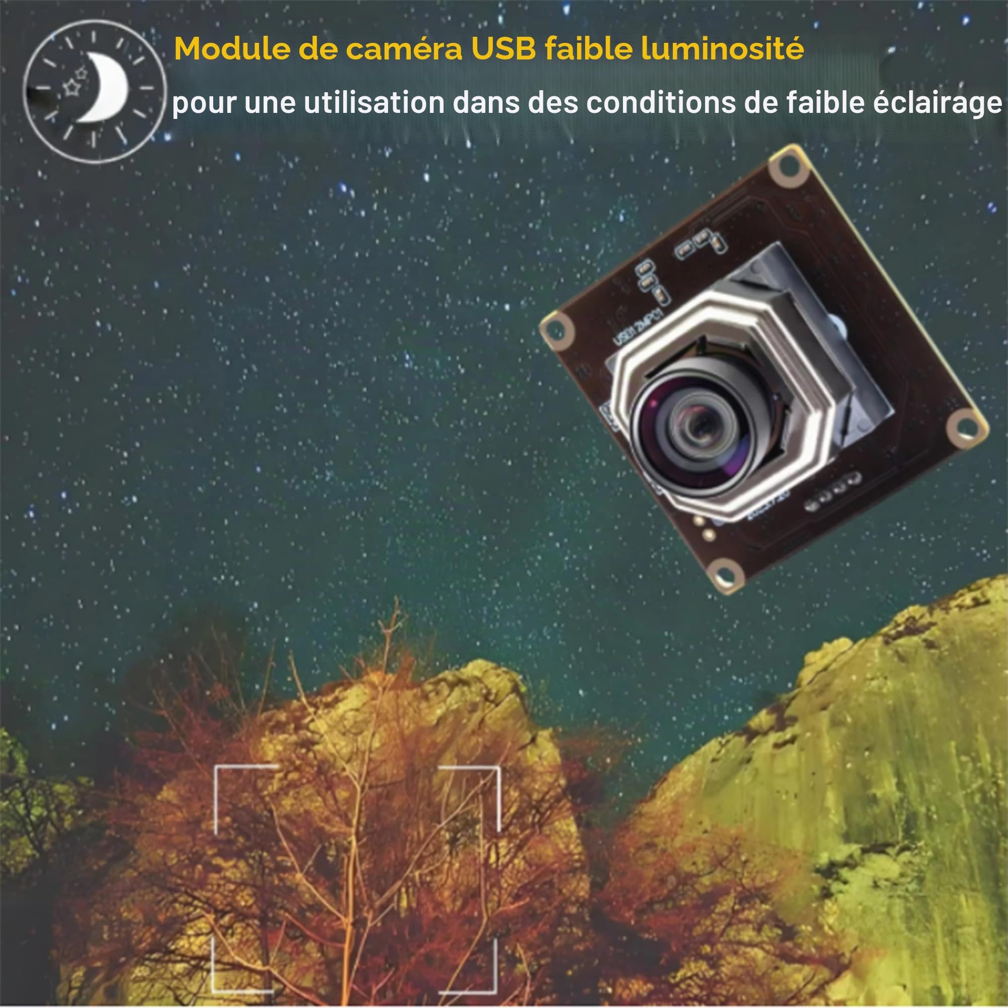 ELP Module de caméra USB 4K - Caméra de mise au point automatique 1080P@120fps, haute vitesse, 12MP, grand angle, pas de distorsion - Pour inspection industrielle et microscope