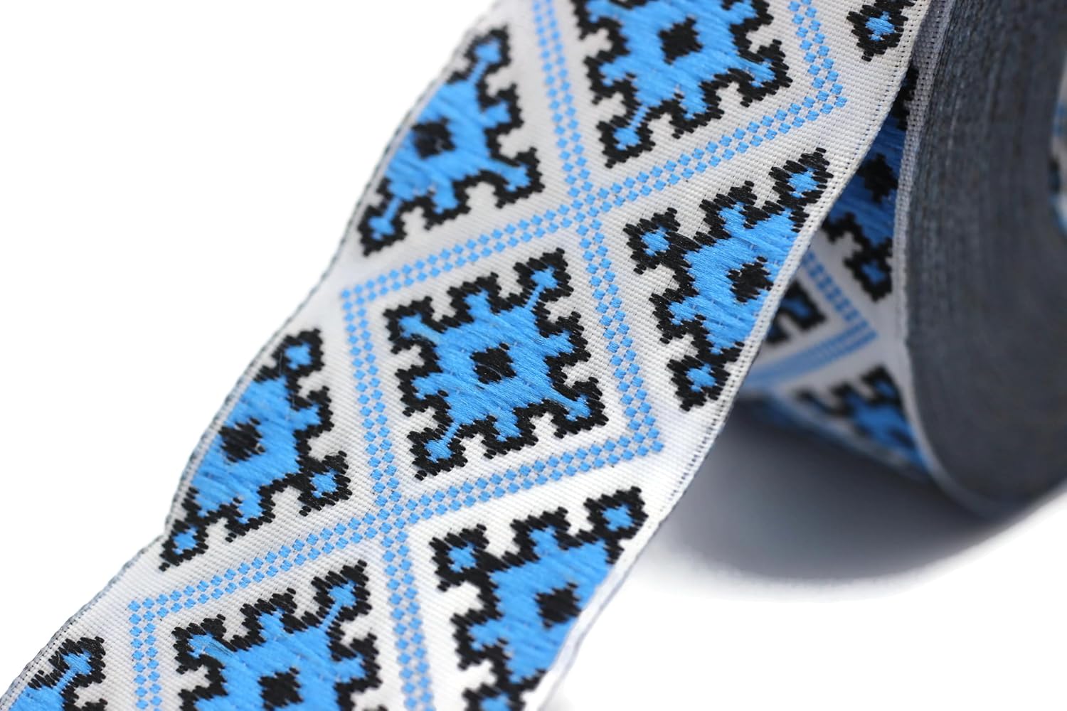 11 Yard Spool 1.37 inches Wide Blue White Snow Flake Ribbon Snow Flake Trim Jacquard Ribbon Dog Collar Supplies Craft Supplies Vintage Trim 35985