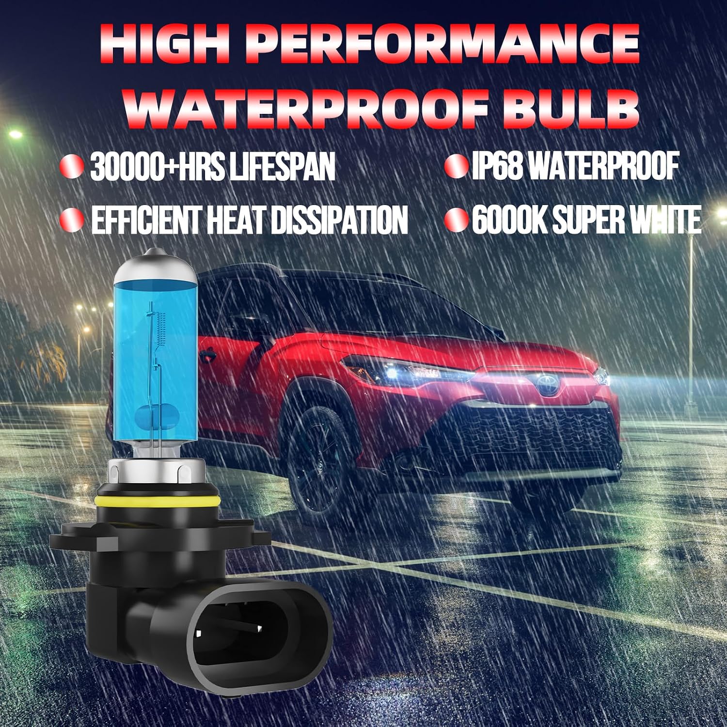 Fog Light Bulbs Fit For Nissan Altima 2002-2004, 9006 300% Ultra Brighter Fog Lights Halogen Light Bulb, 6500k White Light, Pack of 2