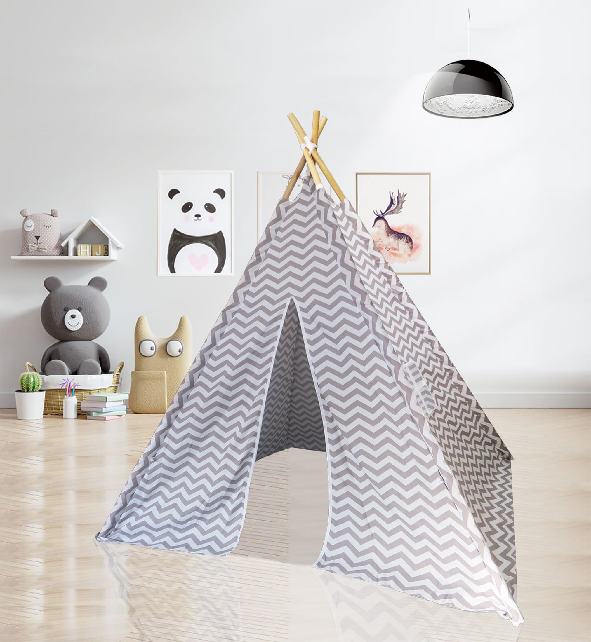 Teepee Tent For Kids Indoor Outdoor Game Collapsible Kids Play
