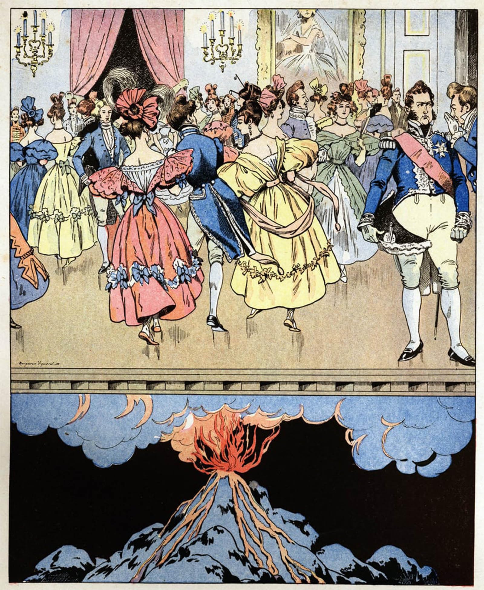 POSTERIIk Vintage Art Print Images Pictures Print We Dance on a Volcano Modern Colour Posters for Office Home Decor 60x90cm