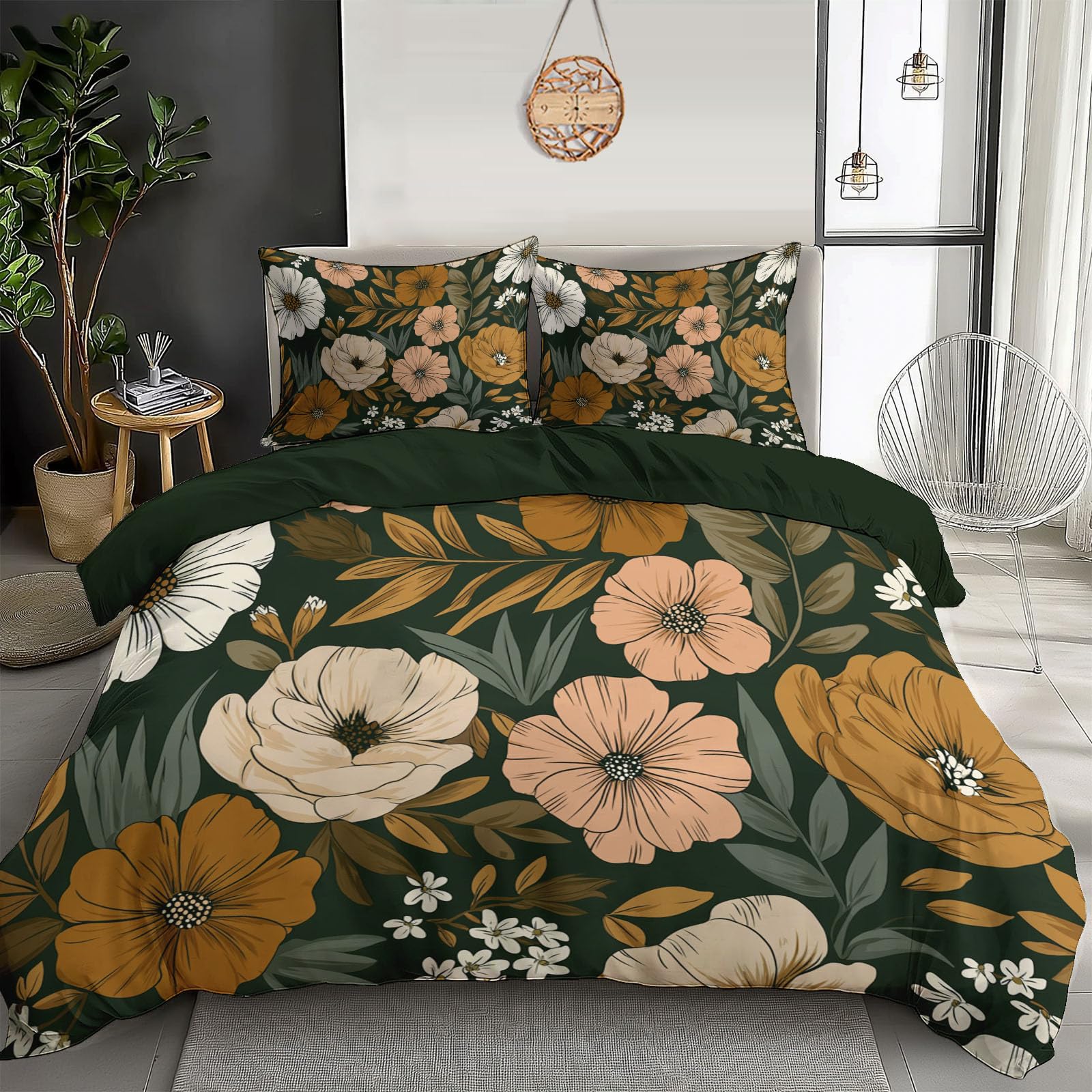 Housse de couette 240x260 cm en microfibre douce avec fermeture éclair rapide