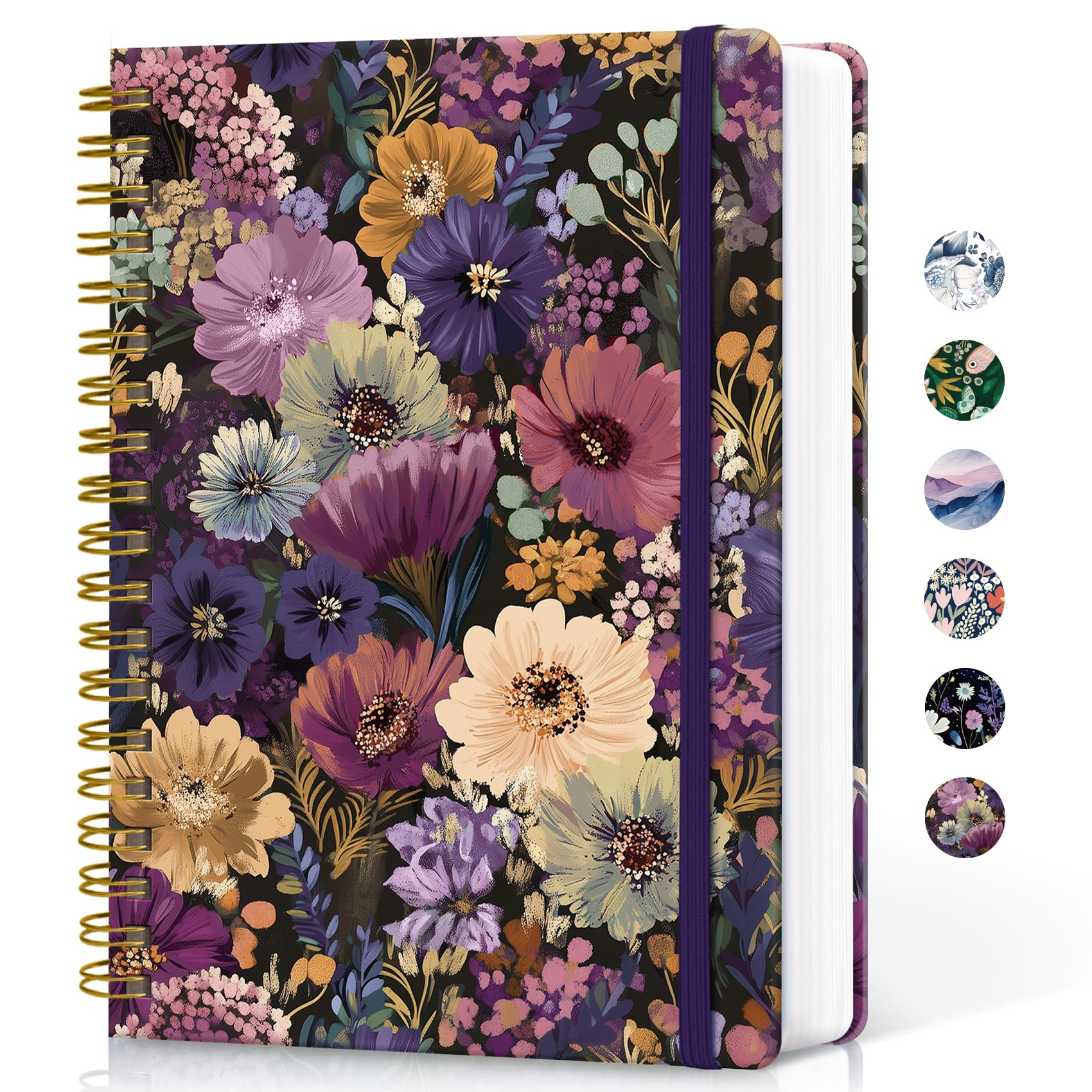 Taja Spiral Notebook for Work Thick Hardcover Lined Journal for Note Taking