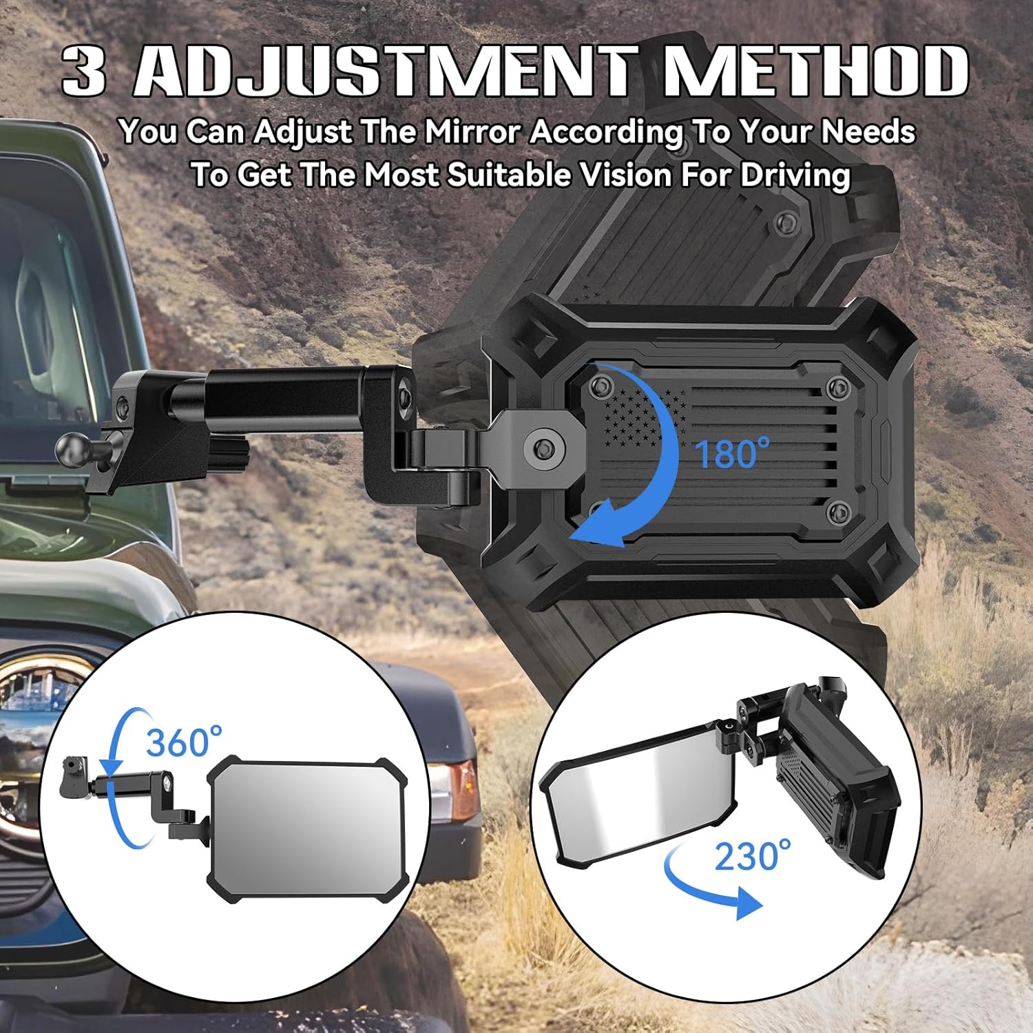 mirrors doors off,Customizable DIY Backplate,wrangler mirrors doors off,Anti-collision design on all four corners,gladiator accessories, for Jeep Wrangler JL/JLU/Gladiator JT (2018-2023)