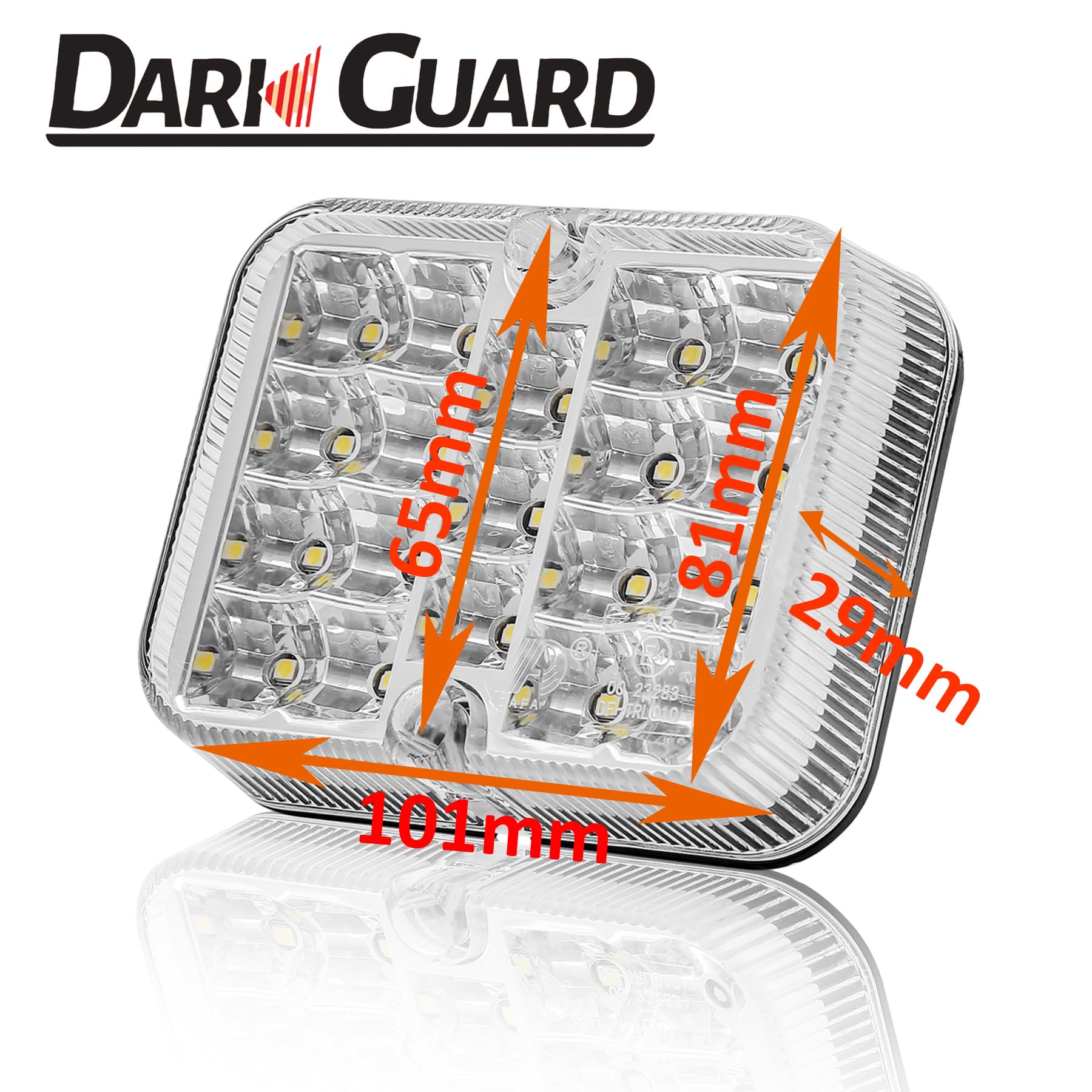 2 x Bianco LED Luce Retromarcia Veicolo Fanale 12V 24V Rimorchio Fari Retromarcia per Roulotte Camion RV Impermeabile ECE