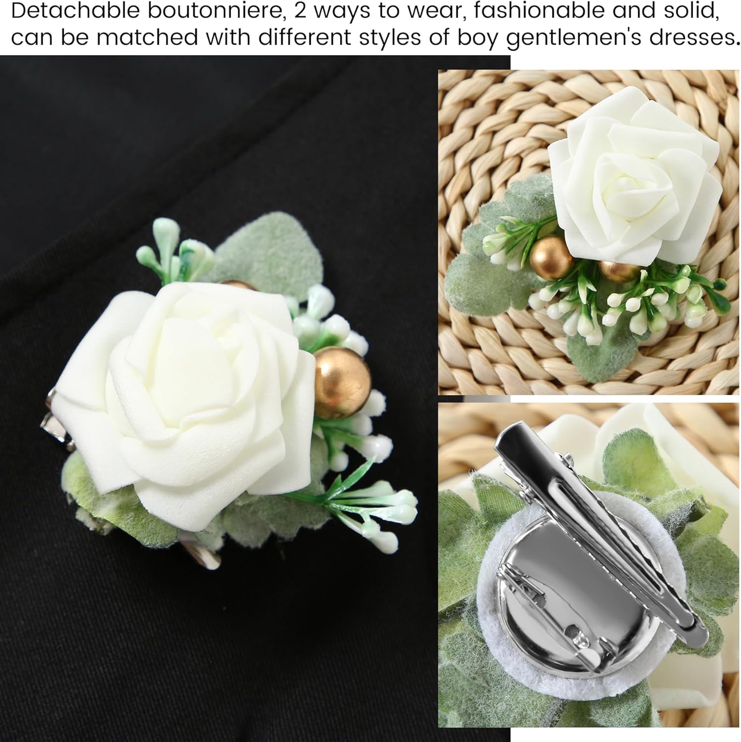 SANMIO Baby Boy Clothes Suits Infant Gentleman Outfit Collared Dress Shirt+Vest+Tie+Corsage+Pants 5Pcs Baby Suit Sets - Image 5