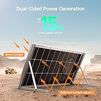 Vista 2 de HQST Bifacial - Panel solar monocristalino de 100 vatios y 12 V, paneles solares monocristalinos de 9BB con módulo de alta eficiencia del 25%