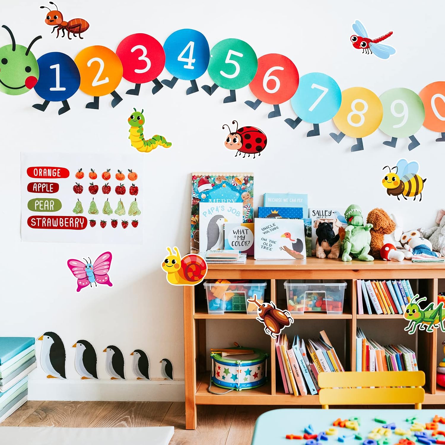 63 Pieces Insect Bulletin Board Cutouts Bug Cutouts Bugs Mini Accents Card Insect Theme Spring Decoration for School Party Supplies