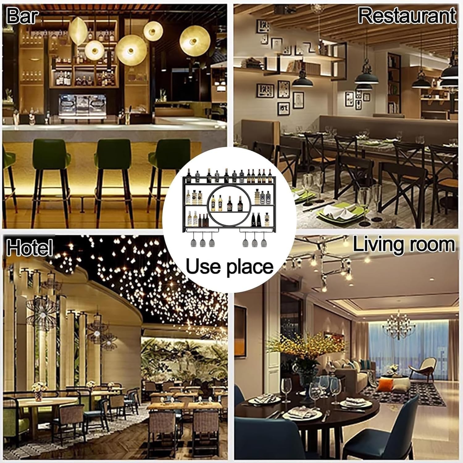 Wall-Mounted Wine Rack, 3-Tier Metal Shelf with Glass Holder, Multifunctional Storage for Home, Kitchen, and Bar (Size: 100 * 15 * 80cm, Color: Gold)