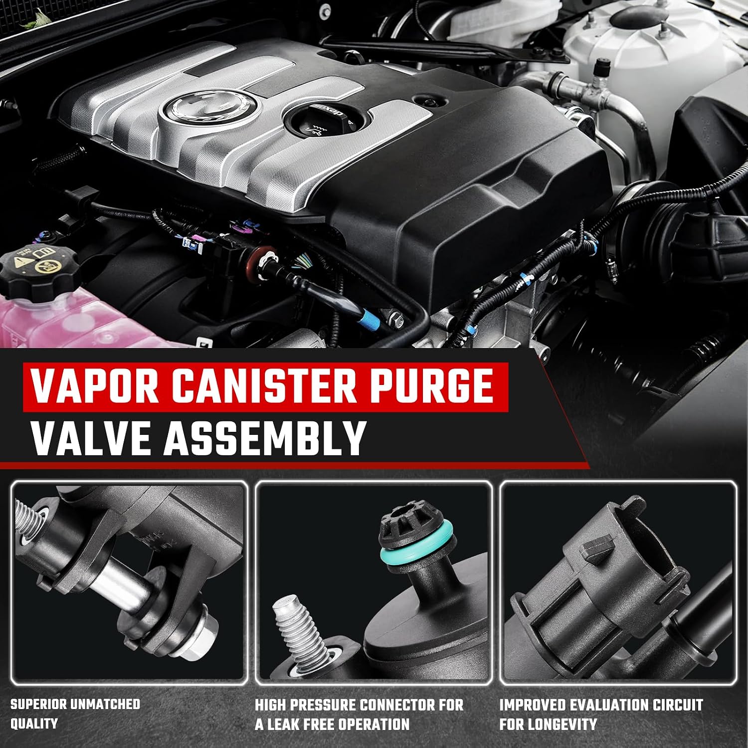 911-082 Vapor Canister Purge Valve Compatible with Buick Enclave Lacrosse ATS CTS ELR SRX XTS Camaro Caprice Equinox Impala Traverse Volt Acadia Canyon Terrain 12610560 214-2137