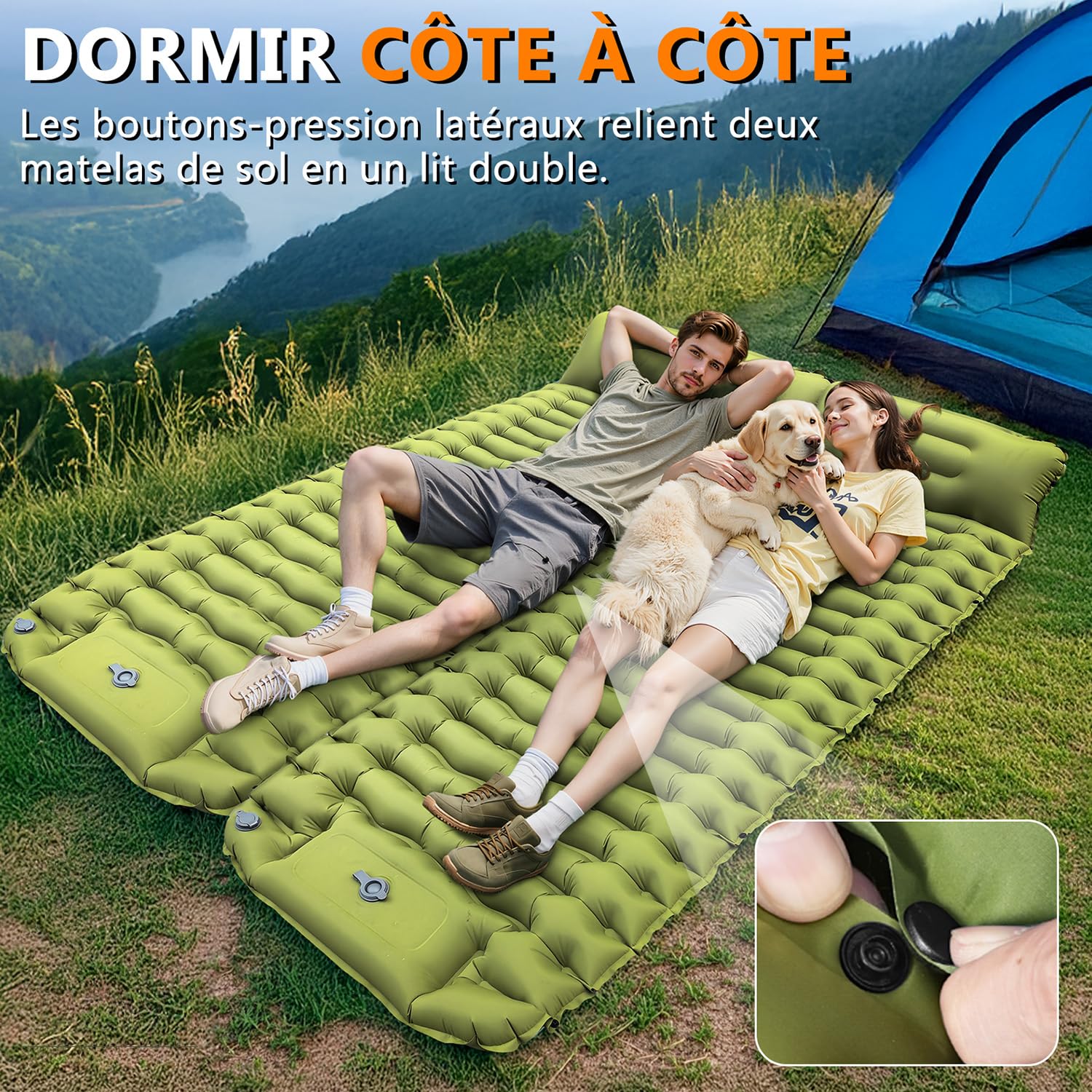 Matelas Gonflable 1 Place, Matelas Gonflable, Matelas de Plage-Vert