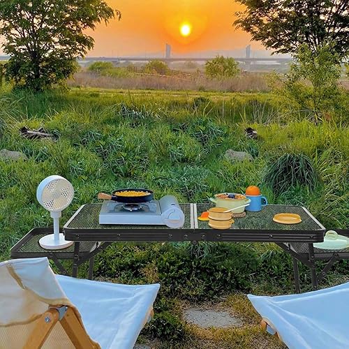 Vista 23 de ROCK CLOUD Mesa de camping portátil ultraligera de aluminio plegable Mesa de campamento pequeña para playa, senderismo, mochilero, picnic al aire 2