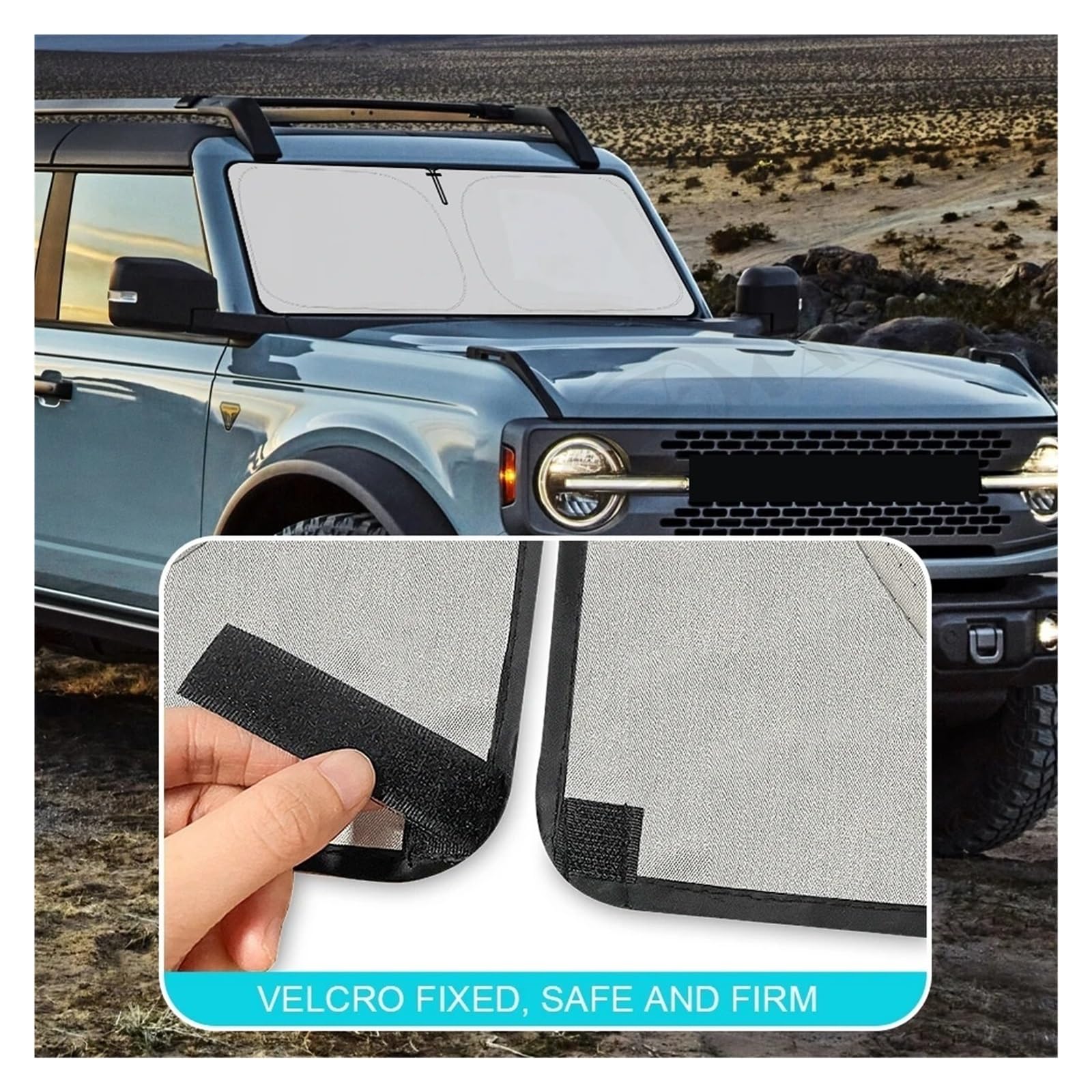 Per Ford Bronco 2021-2023 Parasole Finestrini 2/4 Porte Protezione Tende Pieghevoli Parabrezza Auto Ombrello Parasole Auto