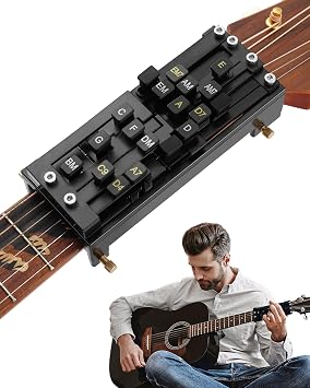Portable Guitar Chord Presser, Guitar Chord Helper And Trainer for Acoustic Guitar, Guitar Learning Tools for Beginners and Arthritis Player, Develop Confidence Quickly
