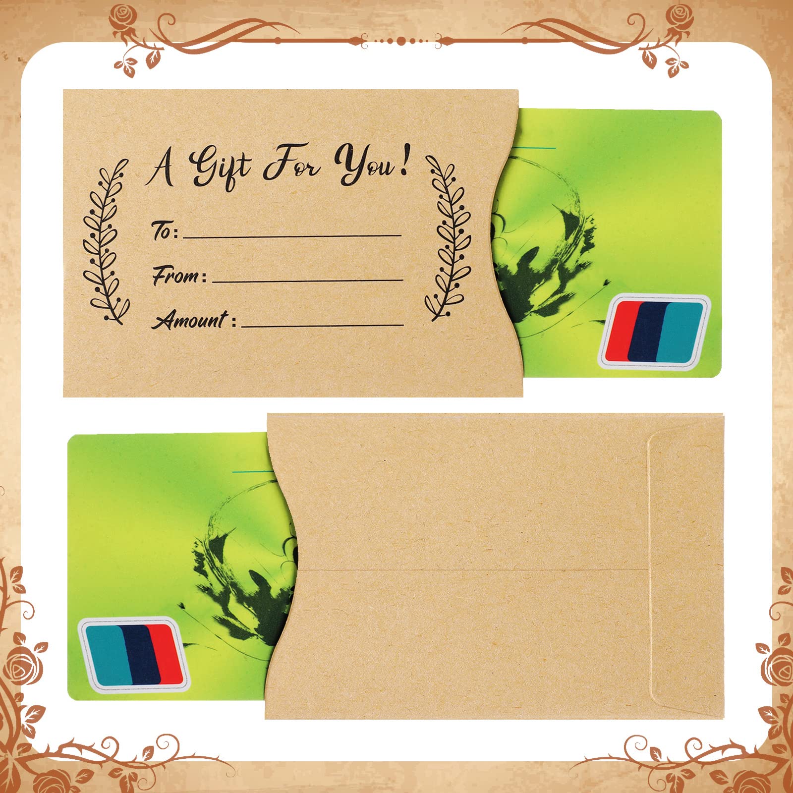 Amazon.com : Yinder 600 Pcs Gift Card Envelopes Bulk Thank You Gift Card  Sleeves Appreciation Mini Money Cash Envelopes for Blank Hotel Credit  Protector for Holiday Party Business, 3.54 x 2.36 Inches(Brown) :
