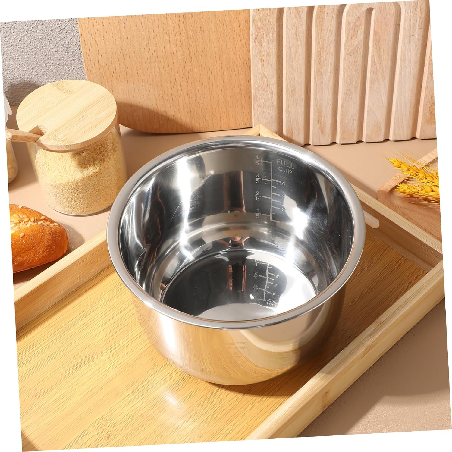 SHERCHPRY Instants Pot Inner Cooking Pot 2L Stainless Steel Rice Cooker Inner Pot Replacement Liner Container for Traditional Pressure Cooker Bowl Electric Cooker Accessories