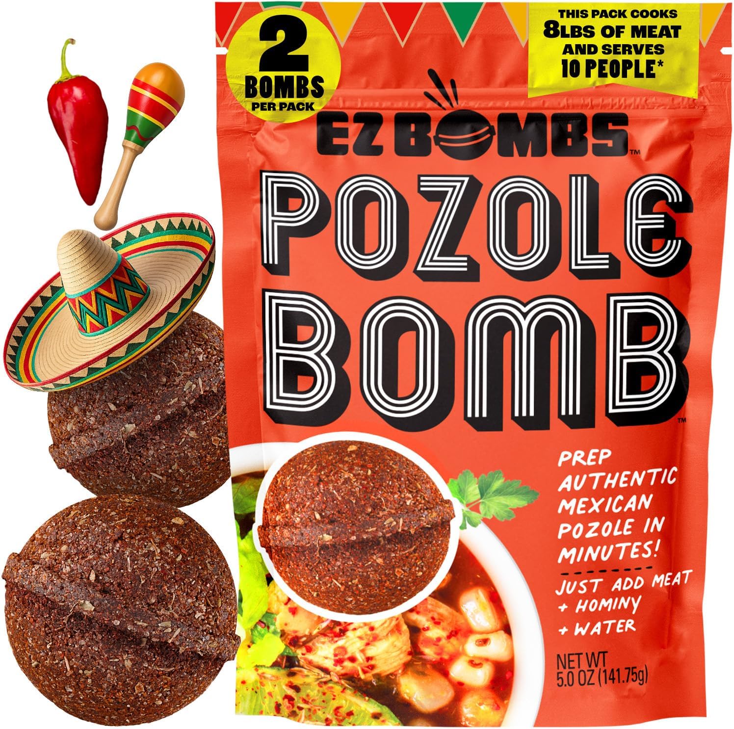 - Pozole Bomb Seasoning, Pack of 2 – Authentic Mexican Soup Mix for Traditional Pozole, Made with Real Chiles, Herbs & Spices for Quick and Flavorful Meals