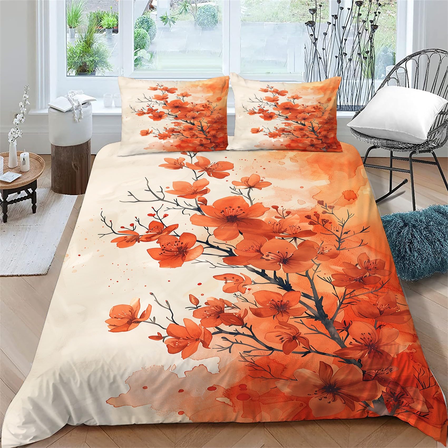 Housse de couette 220 x 240 prune avec fermeture éclair pratique et 2 taies 65x65