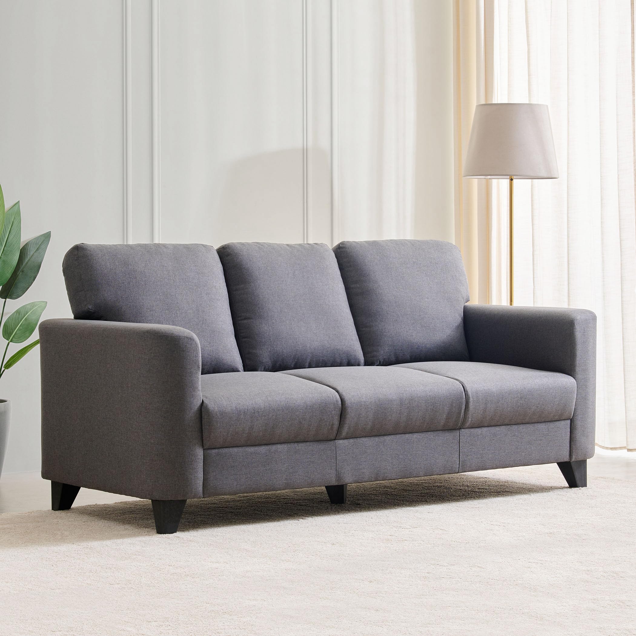 Home Cente Helios Phantom Fabric 3-Seater Sofa - Grey-image-44