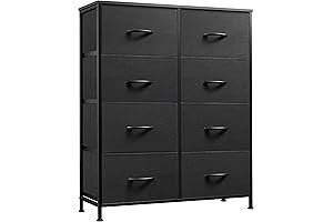 WLIVE Tall Fabric Dresser with 8 Drawers for Bedroom