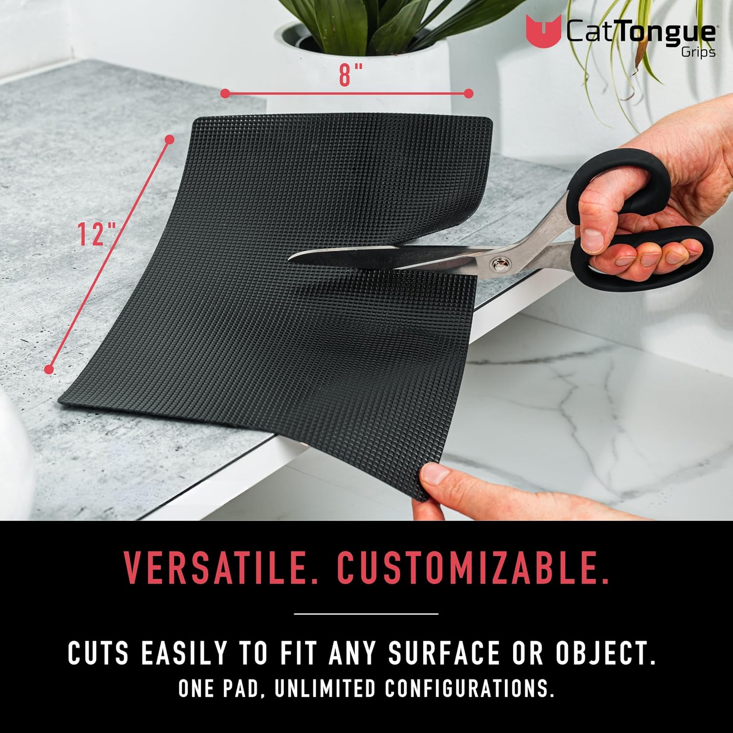 CatTongue Grips 8"x12" Non-Slip Grip Pad, Non-Adhesive, Clear, 1-Pk image 4