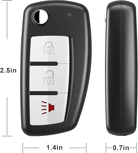 Miniatura 4 de VOFONO Llavero de encendido con tapa para coche sin cortar para Nissan Rogue 2014 2015 2016 2017 Reemplazo para FCC ID CWTWB1G767