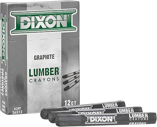 Dixon Crayones industriales para marcado de madera grafito suave hexagonal de 4-12 x 12 pulgadas paquete de 12 36512