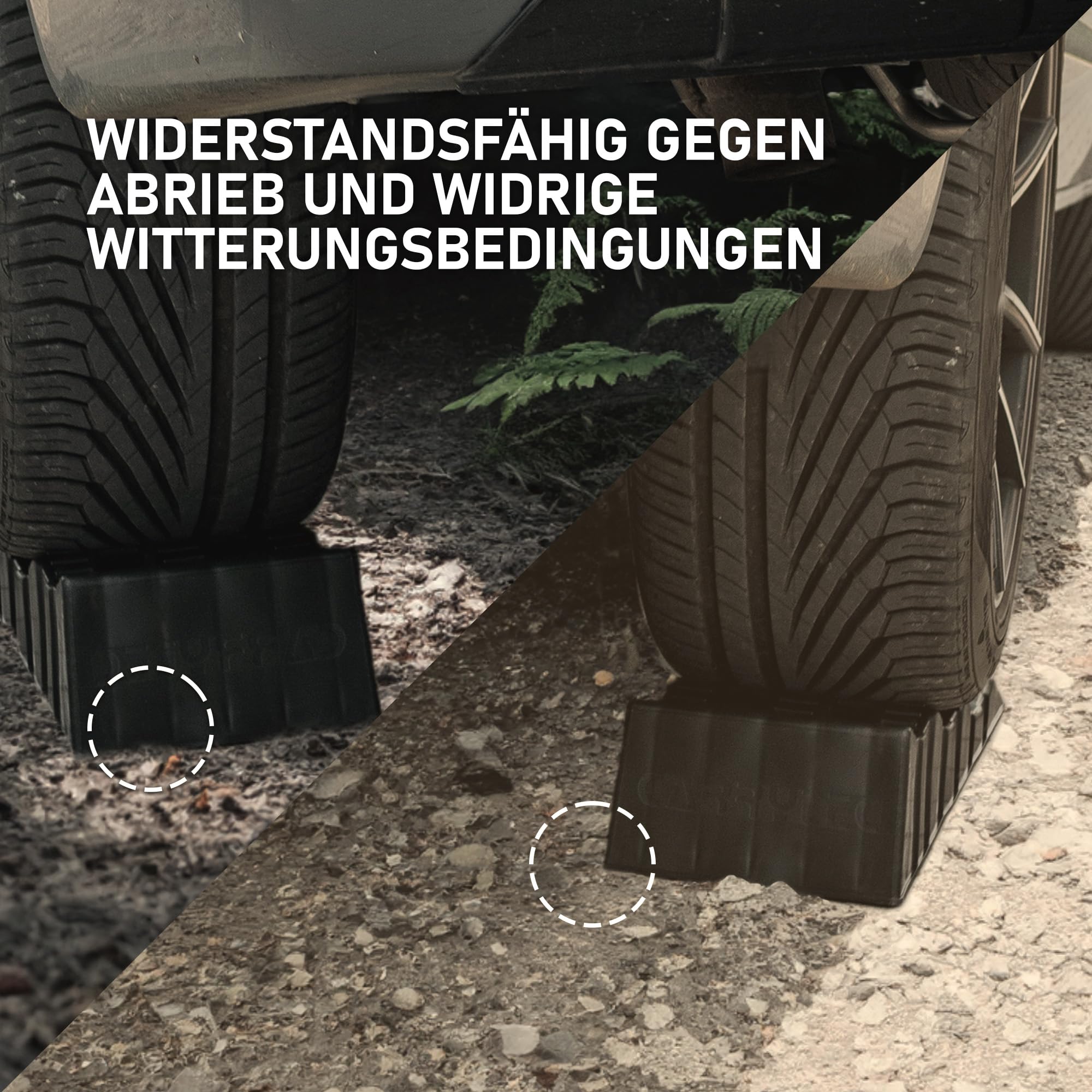 CHROMEMASTER | Auffahrrampen, Auffahrkeile für Wohnmobil, Nivellierungskeile für Camper, Ausgleichskeile für Wohnwagen; 4 Stück | Wohnmobil-Rampen zur Ausrichtung Ihres Fahrzeugs; Robuster Kunststoff