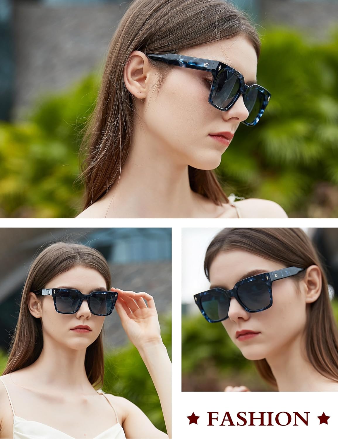 BIRCEN Women Polarized Acetate Sunglasses: Fashion Square Aviator Shades UV Protection for Trendy Laides Travel Beach Outdoor - Image 6
