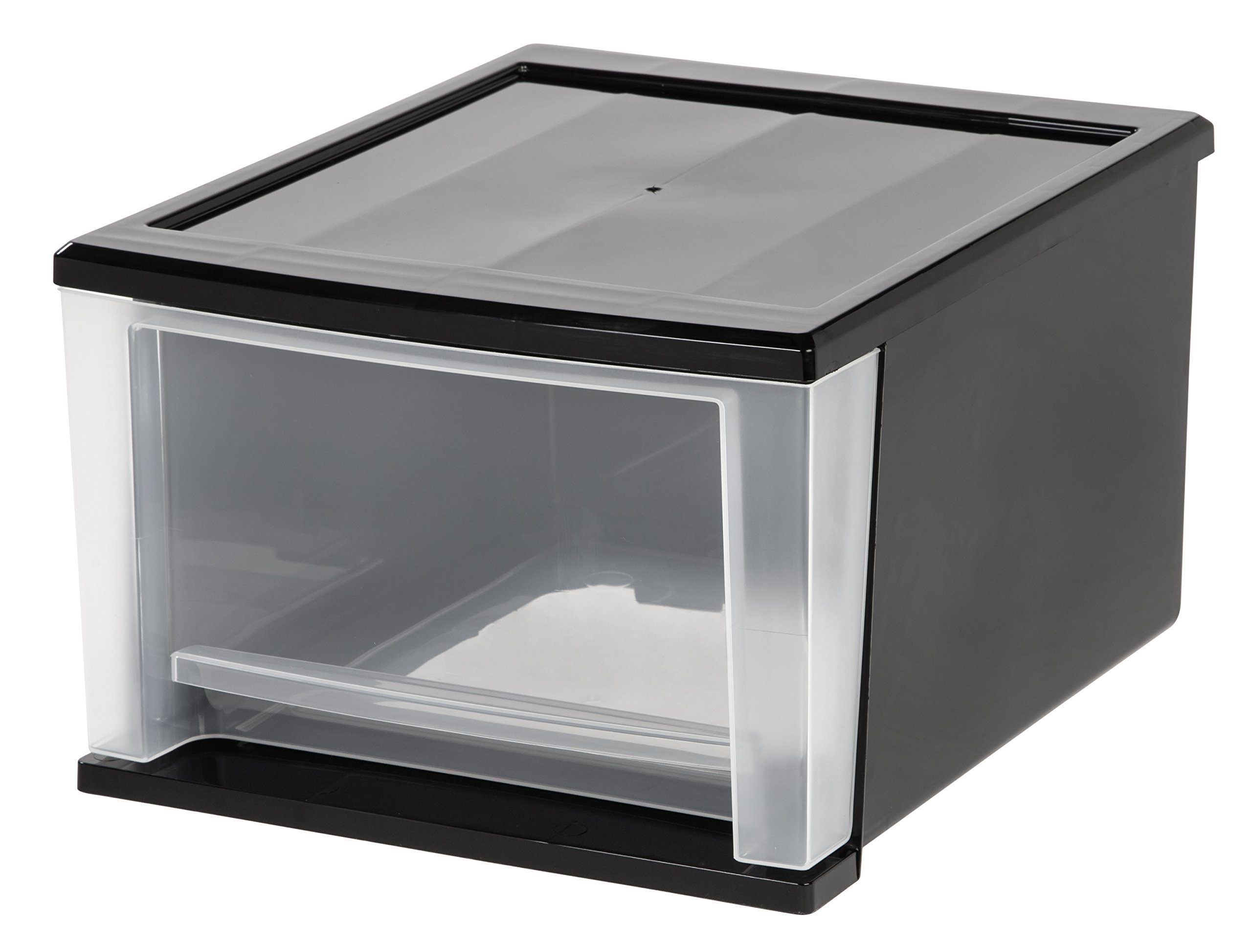 Iris Ohyama 17 Quart Stacking Drawer, Black