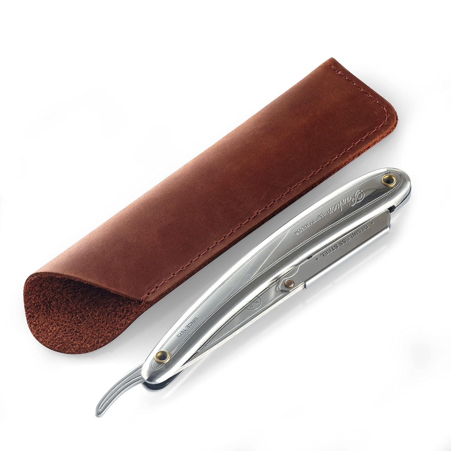 Straight Razor Case, Genuine Cowhide Leather Straight Razor
