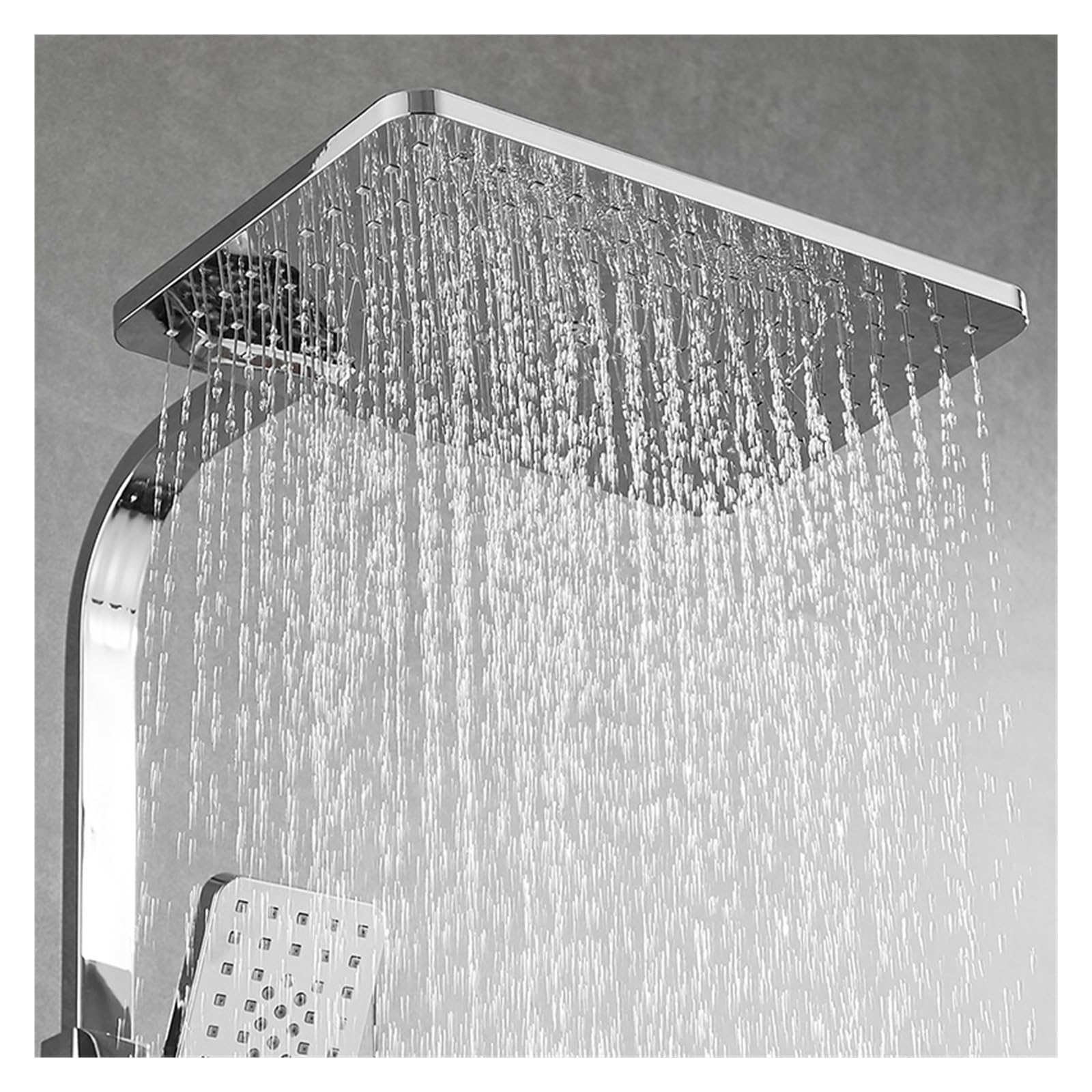 Set Doccia Digitale Cromato Rubinetto Bagno Miscelatore Caldo Freddo Pioggia Montaggio a Parete Kit Completo Rubinetto Vasca Vasca Argento Bidet di Lusso(Thermostatic)