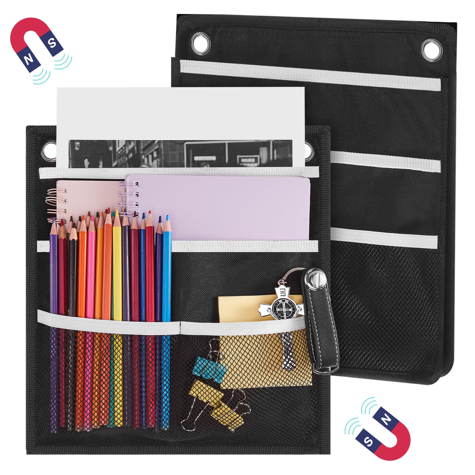 Amazon.com : Henoyso 2 Pcs Magnetic Locker Organizer File Holder 4 Amazon.com : Henoyso 2 Pcs Magnetic Locker Organizer File Holder 4