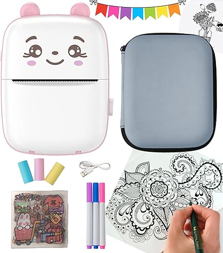 Inkless Sticker Printer-Thermal Printer-Mini Printer Portable-Print Pictures from Your Phone-Label Maker - Photo Printer - Small Printer - Wireless