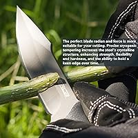 Vista 6 de OERLA TAC Cuchillos OLF-1009 Hoja fija al aire libre Camping Caza Cuchillo de campo 420HC Acero inoxidable con mango negro G10 Clip de cintura EDC