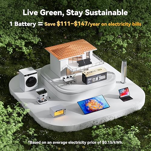 Miniatura 8 de Power Queen Batería LiFePO4 de 12 V 200 Ah Plus, batería de litio, batería de ciclo profundo con BMS de 200 A, energía de 2580 Wh, hasta 15000