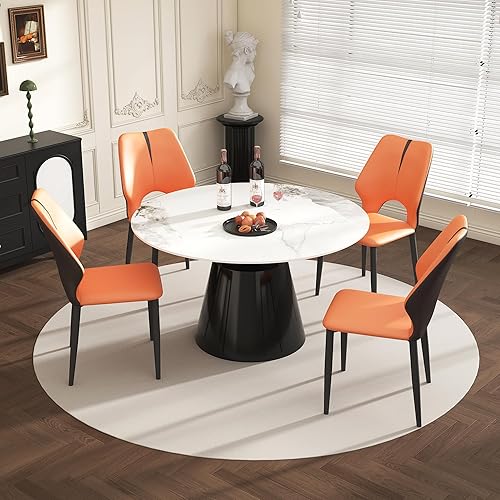 Vista 17 de Juego de 2 sillas de comedor, modernas patas doradas de piel sintética para comedor, cocina, comedor (beige)
