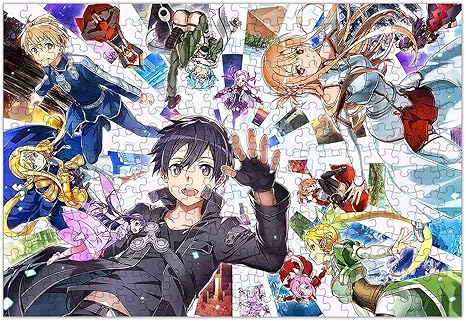 Amazon ソードアートオンライン パズル 300ピース アスナ 結城明日奈 リズベット 桐ヶ谷直葉 朝田詩乃 ユージオ Sao ジグソーパズル 26x38cm キャラクター アニメパターン キリト ユイ シリカ アリス ツーベルク 萌えグッズ 子供 ギフト ジグソーパズル おもちゃ