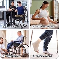 Vista 3 de Asiento de inodoro alargado elevado para personas mayores, Cierre Lento, Asiento de inodoro elevado, Resistencia Pesada, Nunca se afloja, Asiento