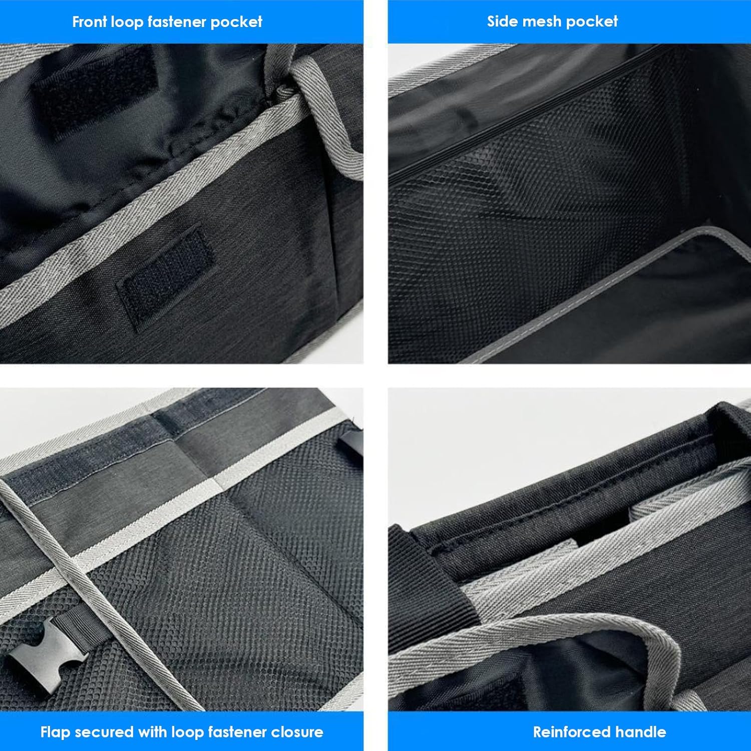Yosoo Car Trunk Organizer, Water Proof Oxford Cloth Foldable Trunk Organizer with Removable Divider and Mesh Pockets for Camping Fishing Picnics