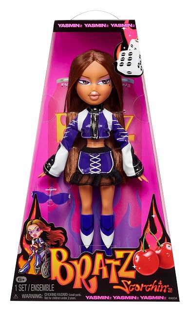 Bratz Scorchin' Yasmin - Incluye 1 Muñeca de Moda, Viene con Conjunto y Accesorios, Muñecas Inspiradas en Las Motos, Lindos Juguetes para Niñas