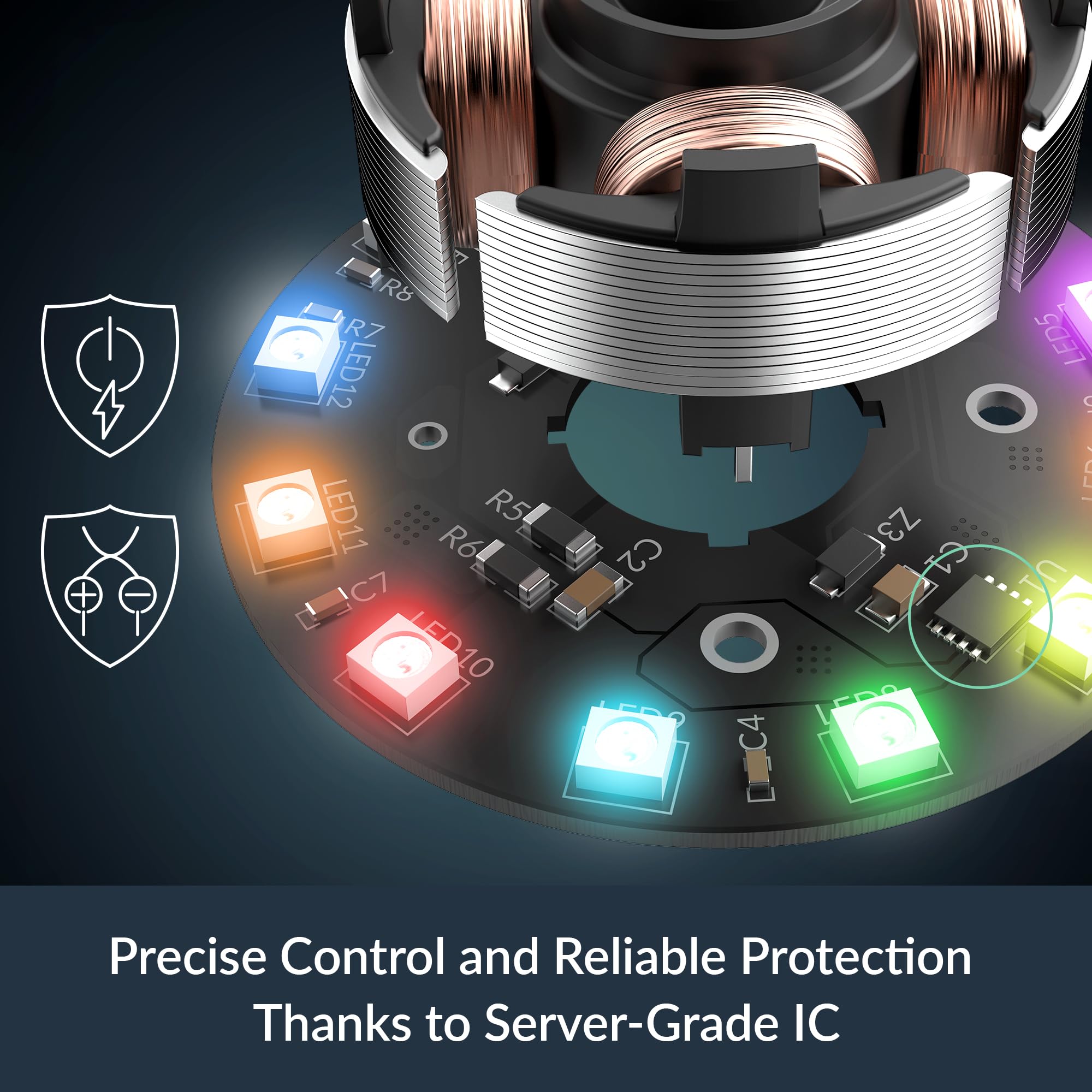 ARCTIC P14 Pro Reverse A-RGB – 3 Pack – 140 mm Najwyższej jakości wentylator rewersyjny z rozdzielaczem, PWM z rozgałęźnikiem kabla Y, 400-2650 rpm, 0 rpm <5% PWM, 5V D RGB, FDB, 4-Pin - Czarny
