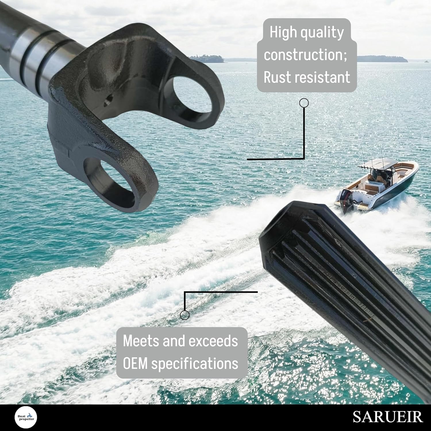 Asaki 814819A3 Long Yoke Drive Shaft Replacement for Sterndrive R MR Alpha One Gen II Upper Sterndrive Engines 1970 and After