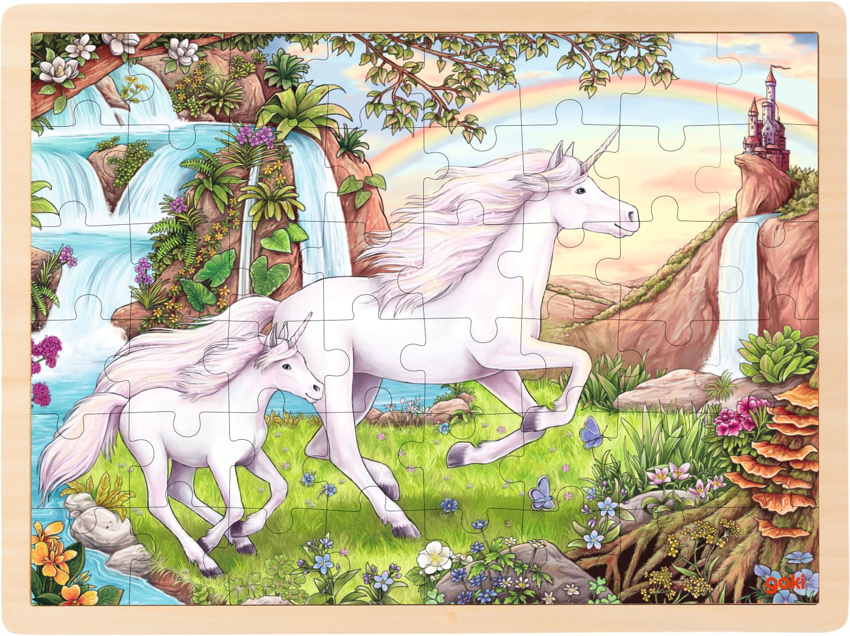Goki 57366 Lace Unicorn Wooden Puzzles, Colourful