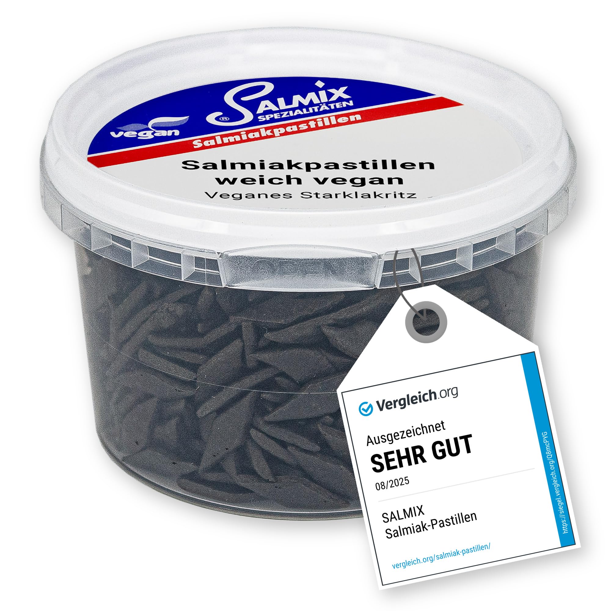 Salmix Vegane handgefertigte Salmiakpastillen weich Dose, 150 g