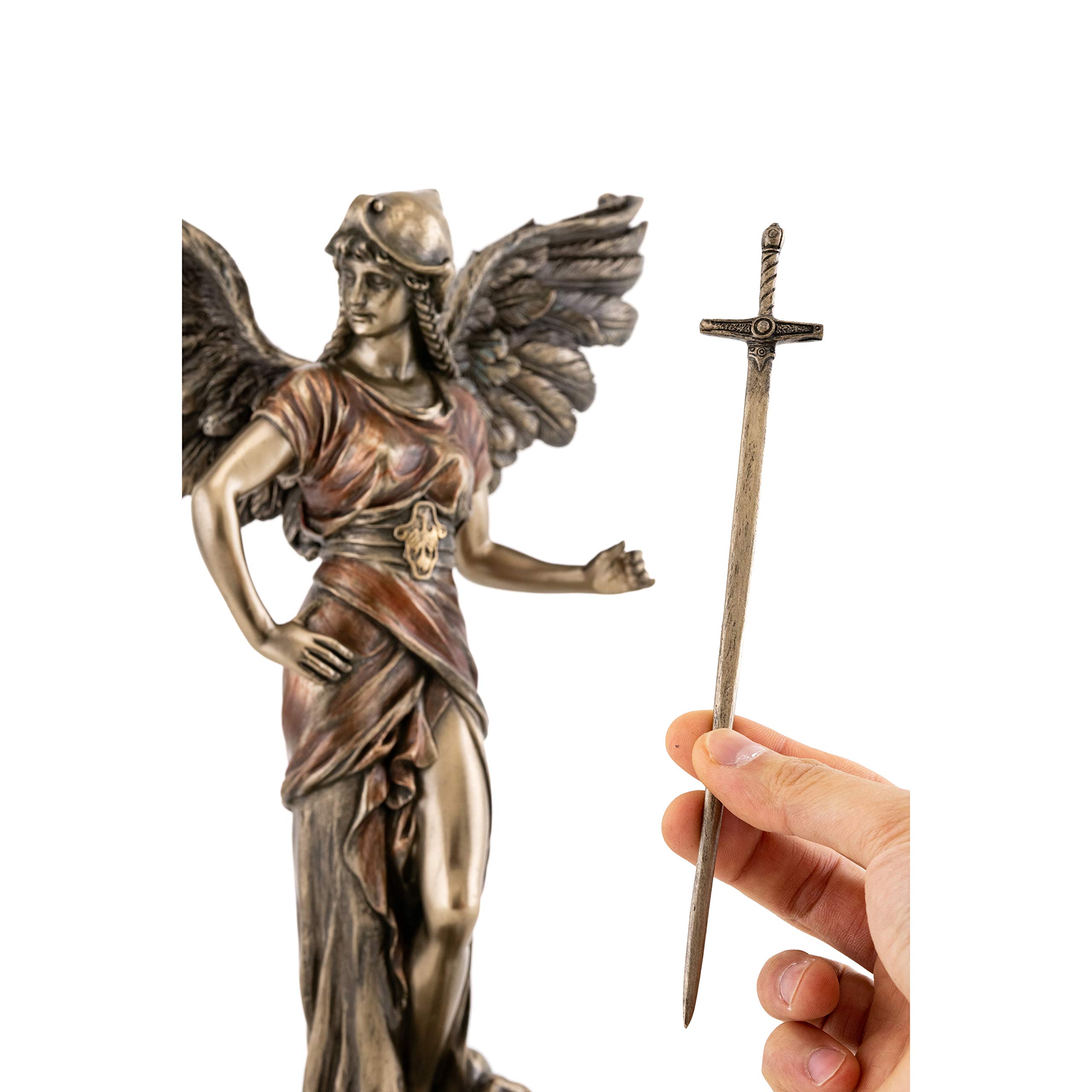 Top Collection Archangel St. Gabriel Statue with Sword - Gabriel Messenger of God Sculpture in Premium Cold-Cast Bronze - 12.25-Inch Collectible Angel Figurine product thumbnail 7