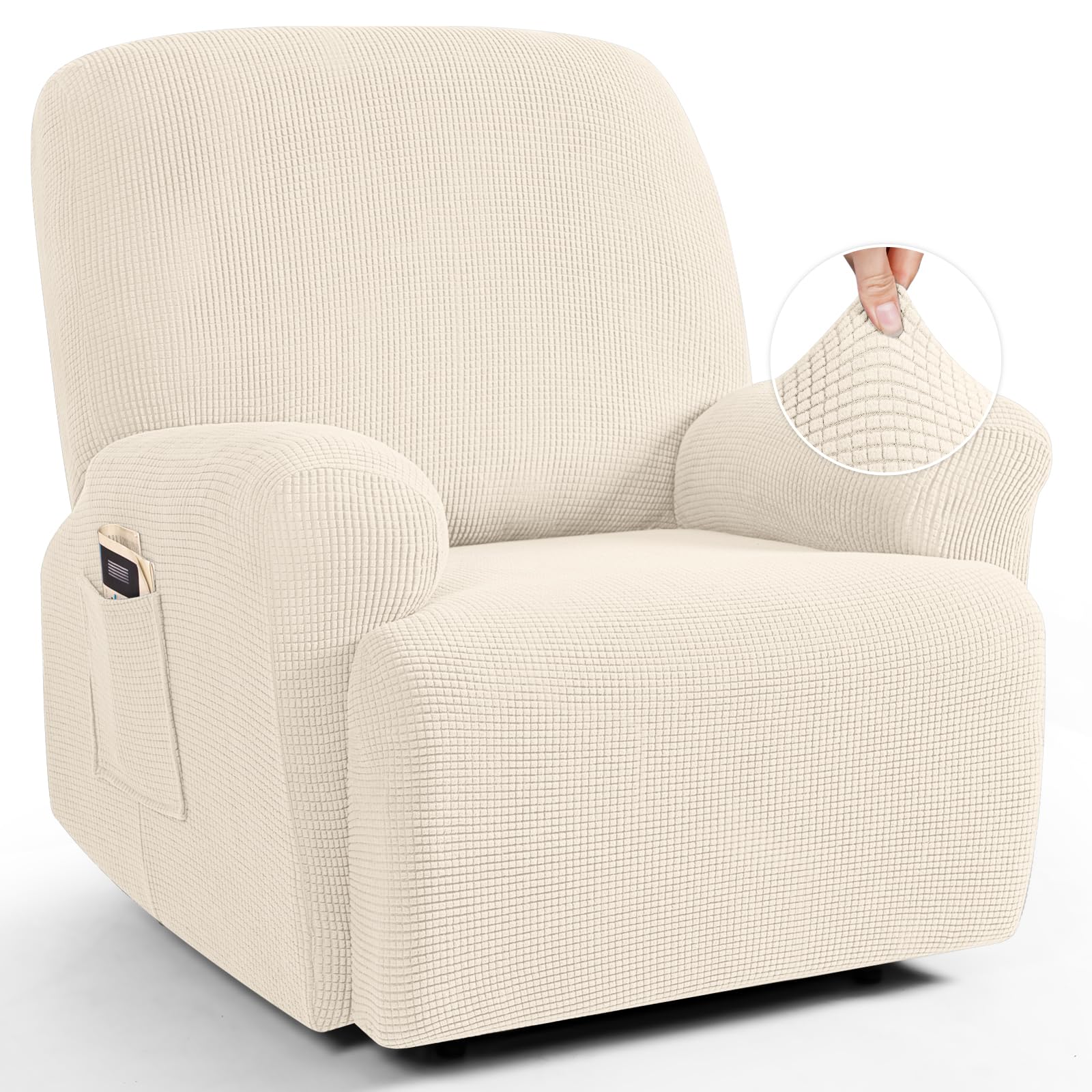 Photo 1 of TAOCOCO Oversized Recliner Chair Covers, 1 Seater Streach Recliner Covers Soft Couch Protector Furniture Protector Covers with Elastic Chair Cover Jacquard Pattern (Beige)