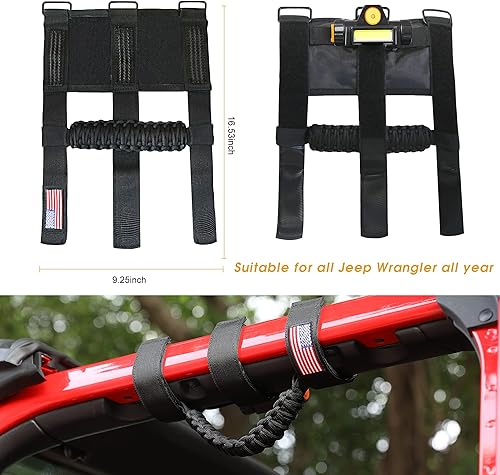 Miniatura 9 de Asas de agarre de barra de agarre con luz para Jeep Wrangler Accesorios TJ JK JL YJ Unlimited Rubicon Sahara 2 puertas 4 puertas Jeep Gladiator JT,