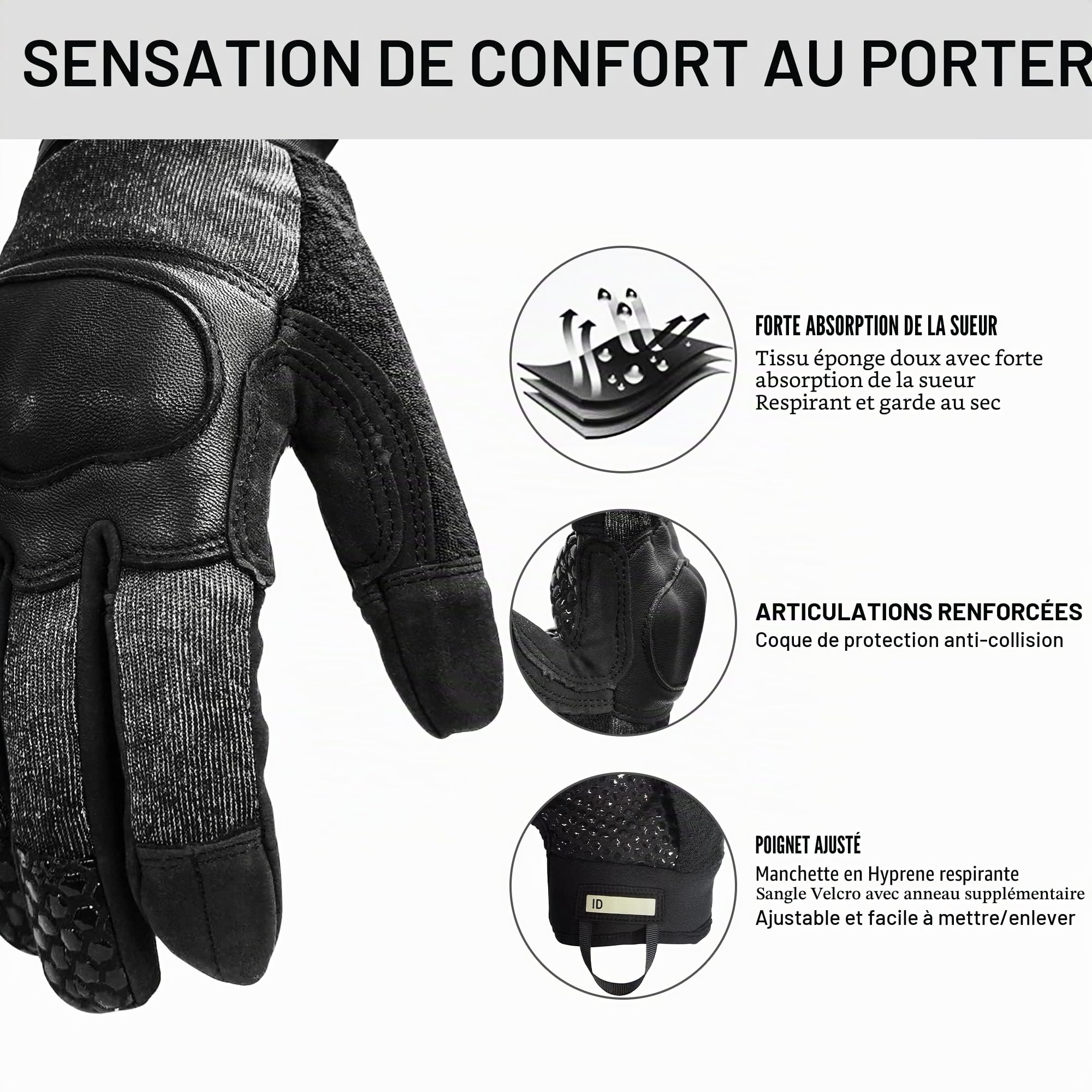 Gants tactiles résistants aux coupures - Protection tactique puissante contre les coupures - Écran tactile ANSI A9, EN388, ASTM F2878-10 - Niveau 5 - Police - Gants militaires