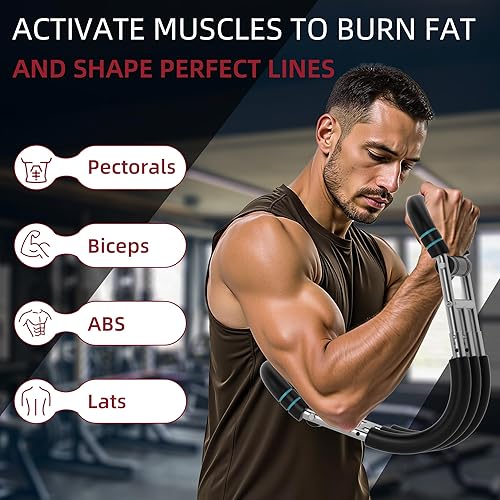 Miniatura 5 de Entrenador de brazo Twister, triple resorte, ajustable de 30 a 140 libras, equipo de entrenamiento de hombro y brazo de pecho, ejercitador portátil